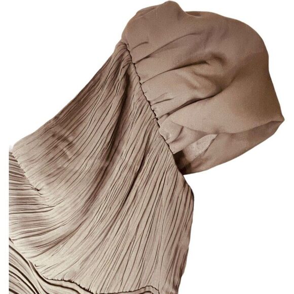 Express | One Puff Shoulder Ruched Ruffle Mini Dress Size M | NWT - Picture 7 of 13